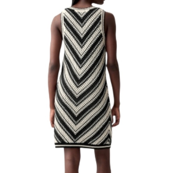 GAP Black Sleeveless Knit Crochet Midi Sweater Dress 100% Cotton Size M - Picture 13 of 13